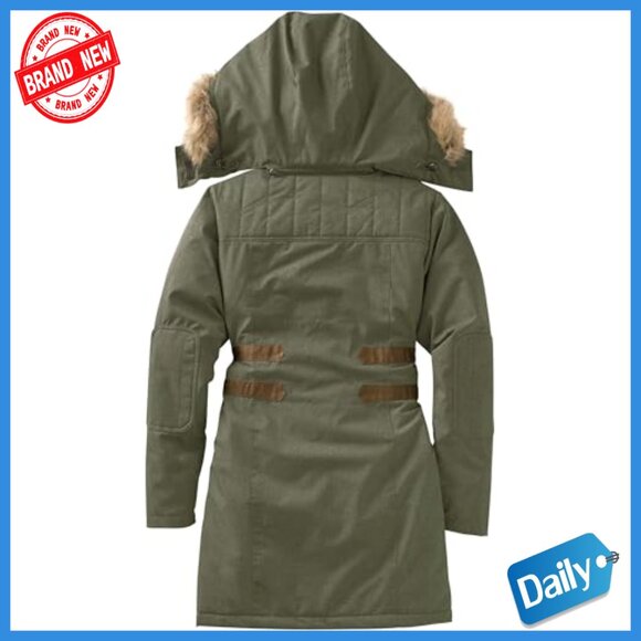 Women's Water Resistant Parka with Hood, Polyfill Insulated Winter Coat - Picture 5 of 7